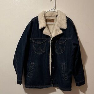 Vintage Wrangler men’s denim, fleece lined jacket, size large